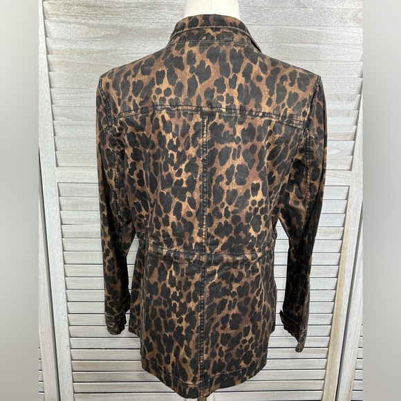 STYLE & CO. Stretchy Jean Jacket Leopard Print-Medium - Picture 3 of 3